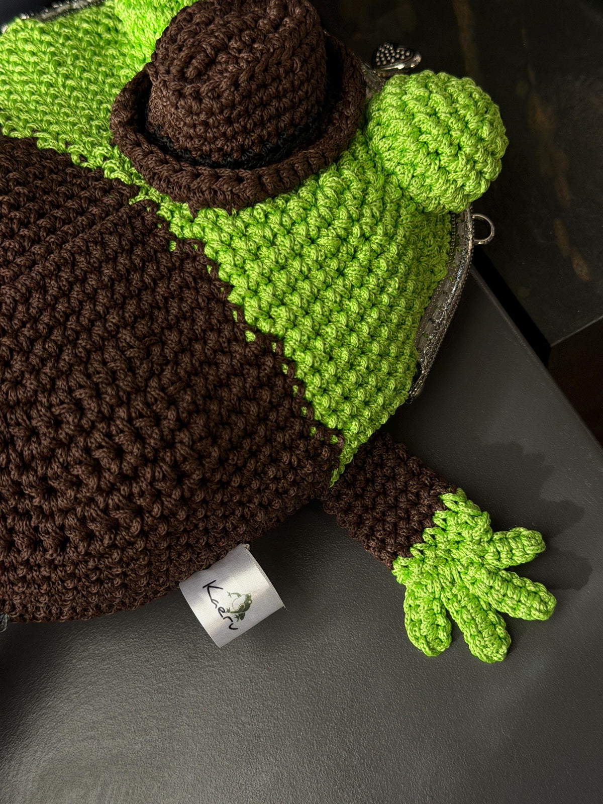 Detective Frog Crochet Bag, Frog Crossbody Purse, Handmade Frog Bag with Hat & Shoes, Cottagecore Frog Gift