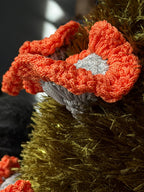 Chanterelle Mushroom Frog Bag, Crochet Frog Crossbody Bag, Mossy Forest Purse, Goblincore Cottagecore Handmade Bag