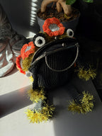 Chanterelle Mushroom Frog Bag, Crochet Frog Crossbody Bag, Mossy Forest Purse, Goblincore Cottagecore Handmade Bag