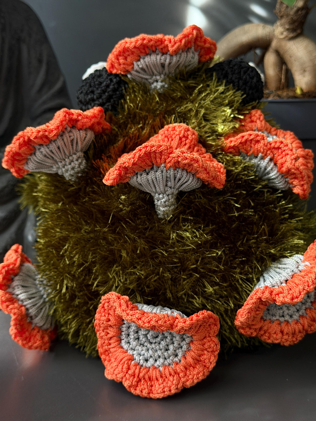 Chanterelle Mushroom Frog Bag, Crochet Frog Crossbody Bag, Mossy Forest Purse, Goblincore Cottagecore Handmade Bag