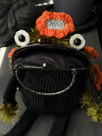 Chanterelle Mushroom Frog Bag, Crochet Frog Crossbody Bag, Mossy Forest Purse, Goblincore Cottagecore Handmade Bag