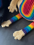 Rainbow Frog Crochet Purse – Colorful Handmade Frog Crossbody Bag