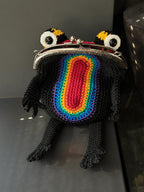Rainbow Frog Crochet Purse – Colorful Handmade Frog Crossbody Bag