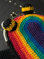 Rainbow Frog Crochet Purse – Colorful Handmade Frog Crossbody Bag