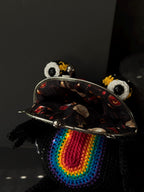 Rainbow Frog Crochet Purse – Colorful Handmade Frog Crossbody Bag