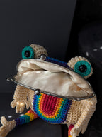 Rainbow Frog Crochet Purse – Colorful Handmade Frog Crossbody Bag