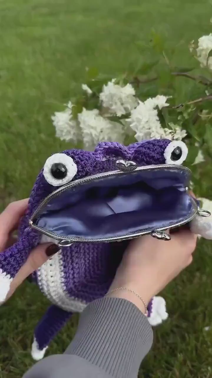 Enchanted Frog Purse – Fairycore Crossbody Bag | Crochet Gift