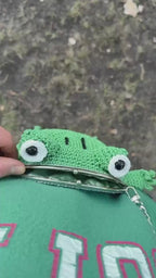 Realistic Green Crochet Frog Bag - Handmade Nature-Inspired Design